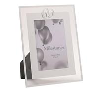 Widdop Milestones Mirror Border Photo Frame Age 60 - Photo Frame For Birthdays - Aperture 6" x 4" - Stylish Design Gift For Birthday Picture Frame