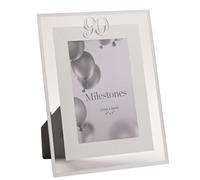 Widdop Milestones Mirror Border Photo Frame Age 90 - Photo Frame For Birthdays - Aperture 6" x 4" - Stylish Design Gift For Birthday Picture Frame