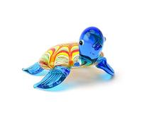WIDDOP Miniature Blue Tortoise Glass Figurine Objets D'art