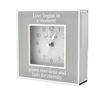Widdop Mirror Border Clock with 'Love for Eternity' Sentiment.