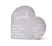 Widdop Moments Decorative Sentimental Heart Plaque & Quote - Friends