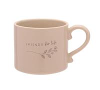 Widdop Moments Friends for Life Mug - Ceramic Stoneware Mug - Fawn Colour - Coffee Mug Tea Hot Drinks - Approx 350ml - Gift for Loved One Birthday Present