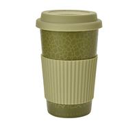 Widdop Naturecraft Animal Themed Ceramic Travel Mug - Evergreen Turtle Design - 320ML - with Lid and Grip - Travel Mug for Hot Drinks Coffee Tea On The Go