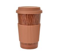 Widdop Naturecraft Animal Themed Ceramic Travel Mug - Terracotta Tiger Design - 320ML - with Lid and Grip - Travel Mug for Hot Drinks Coffee Tea On The Go