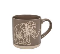 Widdop Naturecraft Ceramic Wax Resistant Mug - Elephant Mug - Grey Stone Colour - Coffee Mug Tea Hot Drinks - Approx 350ml - Animal Themed Gift for Him Her Birthday Present
