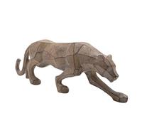 Geometric Prowling Leopard Figurine Naturecraft Grey One Size