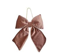 Widdop Nordic Nights Velvet Bow Hanger - Chocolate Brown 26 x 32cm Hanging Christmas Decoration - Plush Velvet Ornament for Trees, Garlands & Seasonal Displays