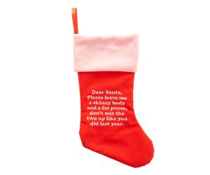Widdop Novelty Adult Christmas Stocking Dear Santa in Red Widdop Red