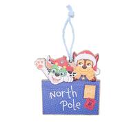 Widdop Paw Patrol Chase and Marshall North Pole Wooden Christmas Tree Hanging Decorations Festive Xmas Tree Decor