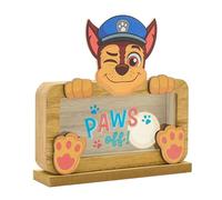 Widdop Paw Patrol Chase Wooden Money Box With Clear Window Kids Money Box Gift Childs Present