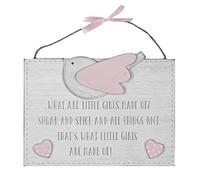 Widdop Petit Cheri' MDF Plaque - What Little Girls Are Made Of?