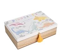 Widdop Petit Cheri Wooden Dinosaur Keepsake Box - Dinosaur Names Design - Perfect for Newborn or Baby Shower Gifts and Presents - Newborn Keepsake Baby Nursey Storage