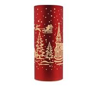 Widdop Regal Tidings Glass LED Tube Light - Christmas Village Scene with Santa Sleigh & Church - Decorative Festive Ornament for Christmas Displays