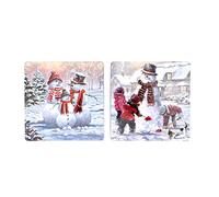 WIDDOP RICHARD MACNEIL SET OF 4 COASTERS - SNOWMAN FAMILY - xm7882