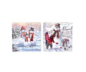 WIDDOP RICHARD MACNEIL SET OF 4 COASTERS - SNOWMAN FAMILY - xm7882