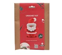 Widdop Santa Crochet Kit - DIY Make Your Own Crochet Christmas Santa Craft Set with Yarn, Hook, Stuffing & Accessories - Fun Festive Crochet Kit for Beginners & Adults