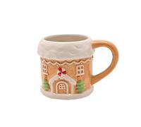 Widdop Santa & Friends Ceramic Mug - Gingerbread House Cup - Festive Christmas Drinkware - Seasonal Gift Idea