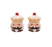 Widdop Santa & Friends Christmas Salt and Pepper Shakers - Ceramic Gingerbread Nutcracker Design - Festive Kitchen Tableware and Dining Accessory