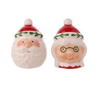 Widdop Santa & Friends Christmas Salt and Pepper Shakers - Ceramic Mr and Mrs Claus Design - Festive Kitchen Tableware and Dining Accessory