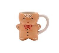 Widdop Santa & Friends Small Mug - Cute Gingerbread Man Ceramic Cup - Festive Christmas Drinkware for Hot Chocolate - Fun Seasonal Gift