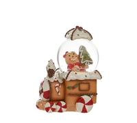 Widdop Santa & Friends Train Snow Globe - 45mm Glass Christmas Snowglobe with Gingerbread Train Design - Festive Ornament & Gift