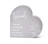 Widdop and Co Grey Heart MDF Plaque - Floral - Friends