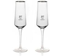 Widdop Set Of 2 Flute Glasses - 25Th Wedding Anniversary