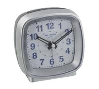 Widdop Silver Cushion Shape Light Snooze Silent Sweep Everyday Home Alarm Clock