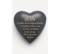 Widdop Son Heart-Shaped Graveside Plaque in Black Widdop Black