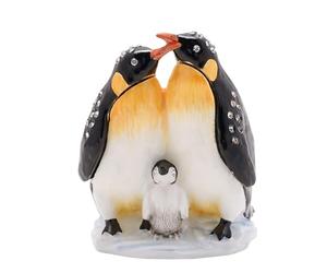 Widdop Stratton Trinket Box by Treasured Trinkets - Penguin Family Design - Jewellery Storage Organiser Ornament - Gift for Mum Her Mother's Day Christmas Loved One Present