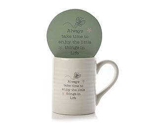 Widdop Take Time to Enjoy Gift Set Mug & Coaster in A Gift Box Love Life Range Gifts LL448
