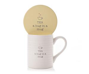 Widdop Tea A Hug in A Mug Gift Set Mug & Coaster in A Gift Box Love Life Range Gifts LL449