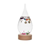 Widdop Tear Drop Design Galileo thermometer On Wood Stand