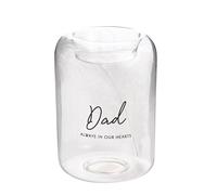 Widdop Thoughts of You Glass Tea Light Holder With Feather Inside - Dad - Memorial Commemorative Light Present Memory Sentimental Message