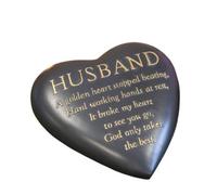 Widdop Thoughts Of You Graveside Dark Grey Heart Plaque - Husband