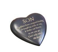 Widdop Thoughts Of You Graveside Dark Grey Heart Plaque - Son