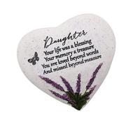 Widdop Thoughts of You Lavender Stone Heart Memorial Plaque - Daughter
