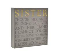 Widdop Thoughts Of You Memorial Square Plaque - Sister