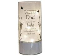 Widdop Thoughts Of You Memorial Tube Light For Dad Silver Polished Led Usb Rechargeable Table Lamp
