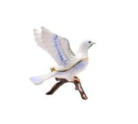Widdop Treasured Trinkets Blue Dove - Elegant Collectable Bird Ornament with Sparkling Crystal Detailing on Branch - Turtle Dove Gift Keepsake