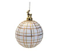 Widdop White & Gold Glitter Reindeer Bauble Widdop Gold