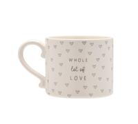 Widdop Whole Lot of Love Mug - Ceramic Stoneware Mug - White - Coffee Mug Tea Hot Drinks - Approx 350ml - Gift for Loved One Birthday Present