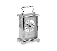 Widdop William Silver Finish White Dial Black Roman Numerals Carriage Clock