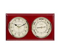 Widdop Wm Wooden Clock & Barometer Combo on Plaque- Roman Numerals W7930