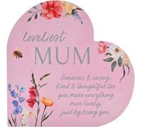 Widdop Wooden Heart Plaque Mum Gift Pink 3D Decorative Sign For Mothers Day Birthday