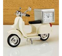 WIDDOPS Novelty Cream Coloured Scooter And Back Box Minature Clock - A Must For All Scooter Lovers (9602)