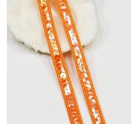 Wide 0.47 Inch 10 Yards Orange Fabric Stretch Sequins Band Elastic Sequin Ribbon Trim Sequin Elastic Trim for Sewing Dress Headband（Orange）