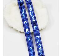 Wide 0.47 Inch 10 Yards Royal Blue Fabric Stretch Sequins Band Elastic Sequin Ribbon Trim Sequin Elastic Trim for Sewing Dress Headband(Royal Blue-12mm)