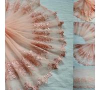 Wide 23cm Hot Modern Pink mesh Flower lace Trim Embroidery Ribbons Decorated Suit with a Skirt for Dancing DIY Accessories-Default