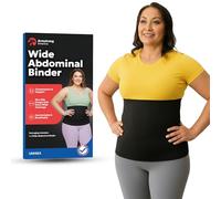 Wide Abdominal Binder Post Surgery Tummy Tuck | Postpartum Belly Band Wrap | Post C Section Belly Binder | Stomach Compression Hernia Belt For Men or Women After Pregnancy Hysterectomy Black (L/XL)